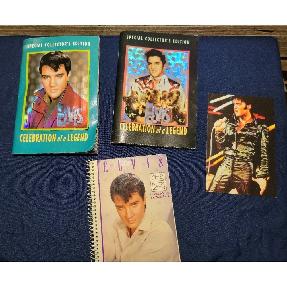 Elvis Presley Collectibles Lot Address Book Postcard Celebration Of A Legend